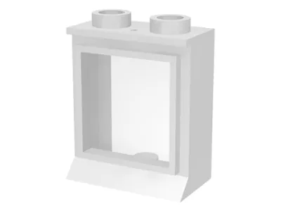 Window 1 x 2 x 2 with Extended Lip, with Glass, Hole in Top