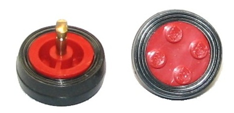 Wheel with 4 Studs and Axle Cam for Motor with Black Tire Smooth - Small Solid (7039b / 132old)