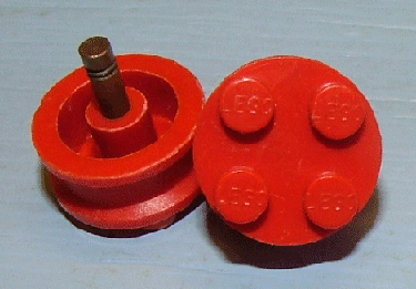 Wheel with 4 Studs and Metal Axle - No Inner Side Supports (LEGO Logo Open O Style)