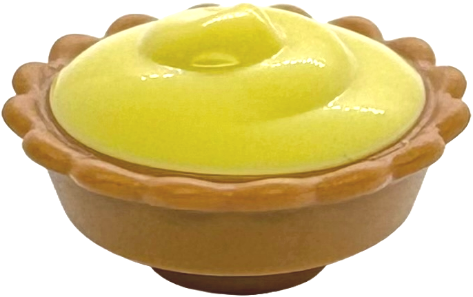 Pie with Molded Bright Light Yellow Cream Filling with Tall Peak Pattern