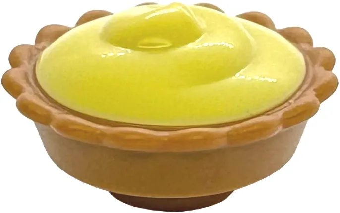 Pie with Molded Bright Light Yellow Cream Filling with Tall Peak Pattern