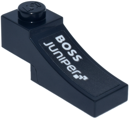 Arch 1 x 3 Inverted with White 'BOSS' and 'Juniper' Logos Pattern Model Left Side (Sticker) - Set 76925