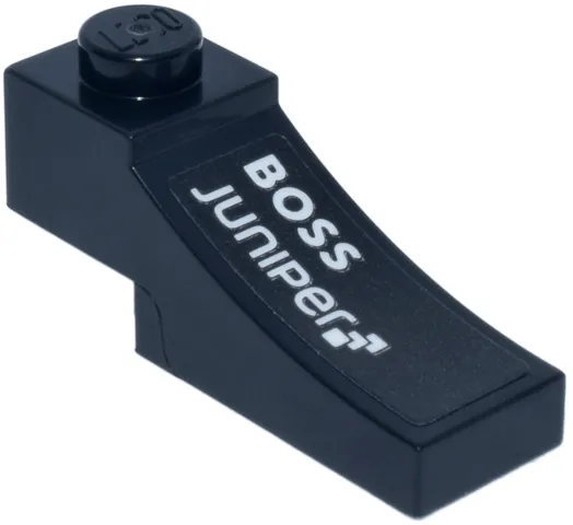 Arch 1 x 3 Inverted with White 'BOSS' and 'Juniper' Logos Pattern Model Left Side (Sticker) - Set 76925