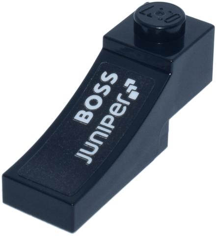 Arch 1 x 3 Inverted with White 'BOSS' and 'Juniper' Logos Pattern Model Right Side (Sticker) - Set 76925