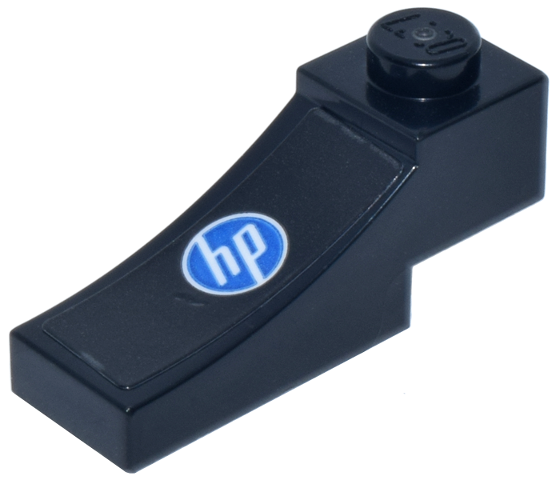 Arch 1 x 3 Inverted with Blue and White Circle 'hp' Logo Pattern Model Left Side (Sticker) - Set 77242