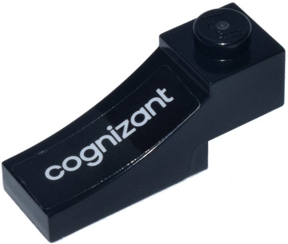 Arch 1 x 3 Inverted with White 'cognizant' Logo Pattern Model Left Side (Sticker) - Set 77245