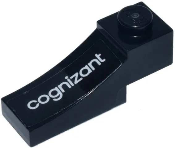 Arch 1 x 3 Inverted with White 'cognizant' Logo Pattern Model Left Side (Sticker) - Set 77245