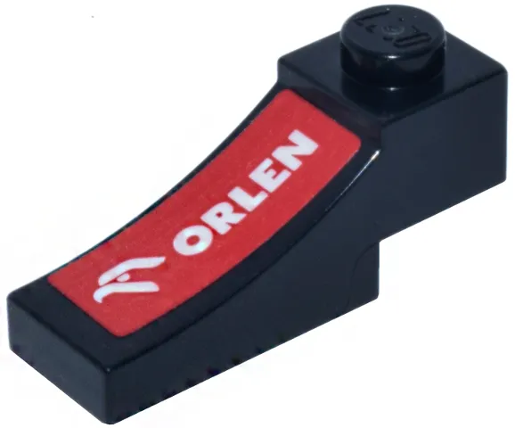 Arch 1 x 3 Inverted with White 'ORLEN' and Logo on Red Background Pattern Model Left Side (Sticker) - Set 77246