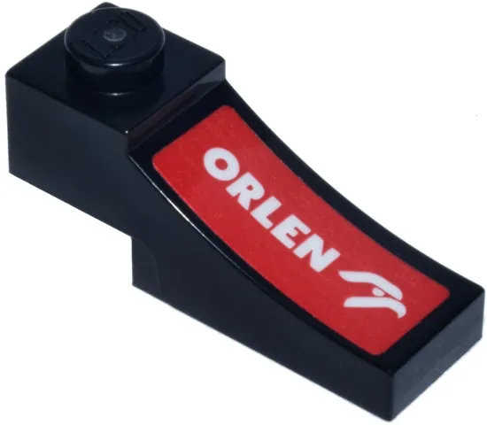 Arch 1 x 3 Inverted with White 'ORLEN' and Logo on Red Background Pattern Model Right Side (Sticker) - Set 77246