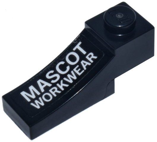 Arch 1 x 3 Inverted with White 'MASCOT WORKWEAR' Logo Pattern Model Left Side (Sticker) - Set 77247