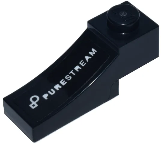 Arch 1 x 3 Inverted with White 'PURESTREAM' and Logo Pattern Model Left Side (Sticker) - Set 77249