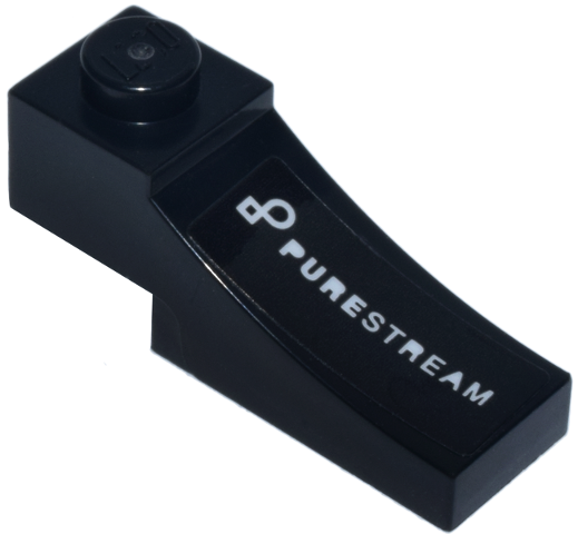 Arch 1 x 3 Inverted with White 'PURESTREAM' and Logo Pattern Model Right Side (Sticker) - Set 77249