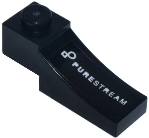 Arch 1 x 3 Inverted with White 'PURESTREAM' and Logo Pattern Model Right Side (Sticker) - Set 77249
