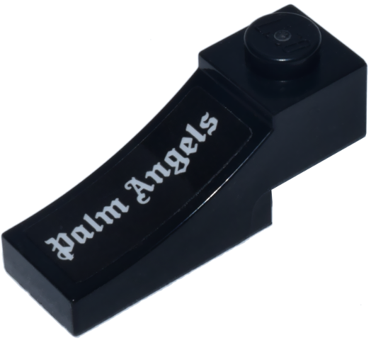 Arch 1 x 3 Inverted with White 'Palm Angels' Logo Pattern Model Left Side (Sticker) - Set 77250