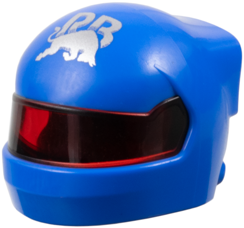 Minifigure, Headgear Helmet Formula 1 with Molded Trans-Red Visor and Printed Racing Bulls Logo Silver 'RB' and Bull Pattern