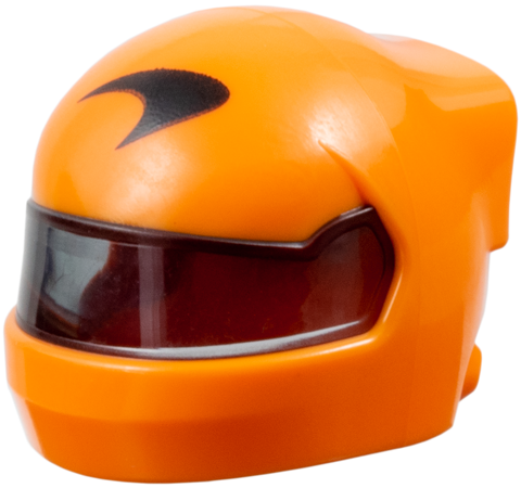 Minifigure, Headgear Helmet Formula 1 with Molded Trans-Black Visor and Printed Black McLaren Logo Pattern