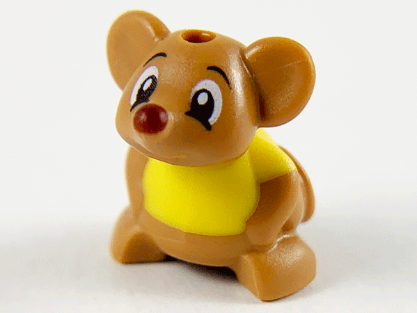 Mouse, Friends Style with Molded Yellow Shirt and Printed Black Eyes and Dark Red Nose Pattern (Disney Gus)