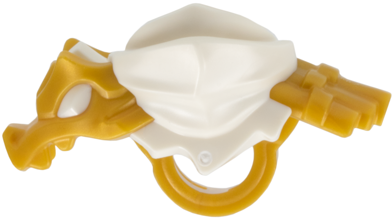 Minifigure Armor Shoulder Pads and Scarf with Molded Pearl Gold Dragon Head, Tail and Scabbard for 2 Katanas Pattern