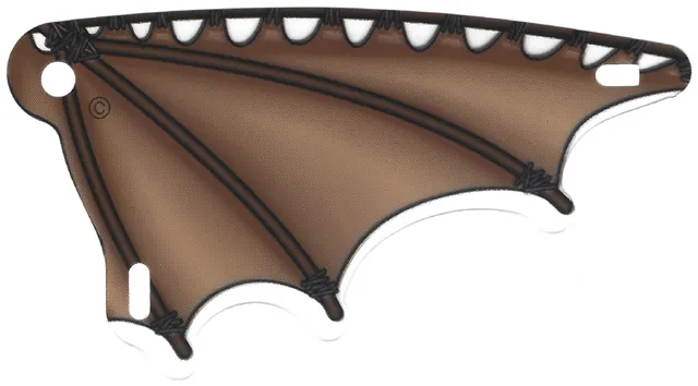Plastic Part for Set  7139 - Scalloped Wing with Brown Stick Limb and Leather Membranes Pattern