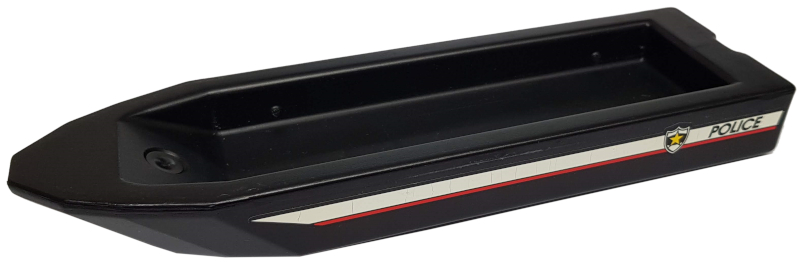 Boat, Hull Unitary 32 x 10 x 1 2/3, Base with Police Red Line and Badge Logo Pattern on Both Sides (Stickers) - Set 6433