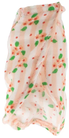 Scala, Clothes Female Skirt Long with White Stripes and Salmon Flowers Pattern