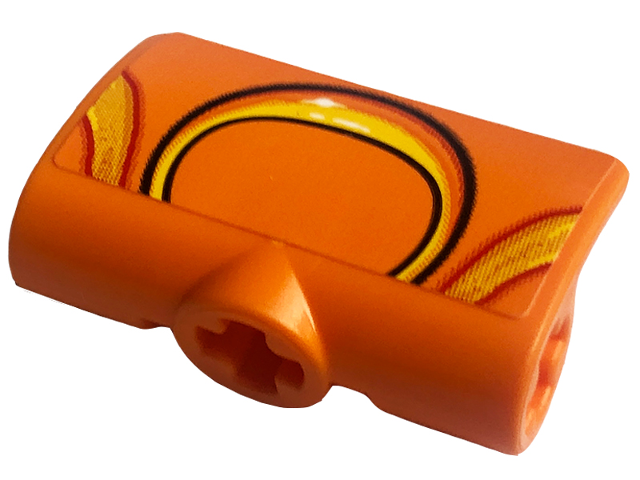 Technic, Panel Curved 2 x 3 x 1 with Yellow Ring of Flames with Black Outline Pattern (Sticker) - Set 42135