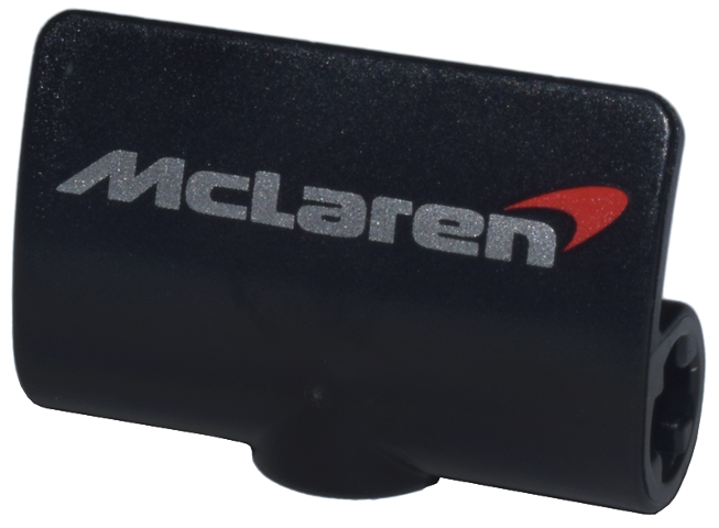 Technic, Panel Curved 2 x 3 x 1 with Silver and Red McLaren Logo Pattern