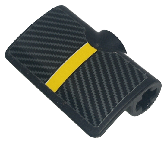 Technic, Panel Curved 2 x 3 x 1 with Yellow Stripe and Silver Carbon Fiber Pattern (Sticker) - Set 42151