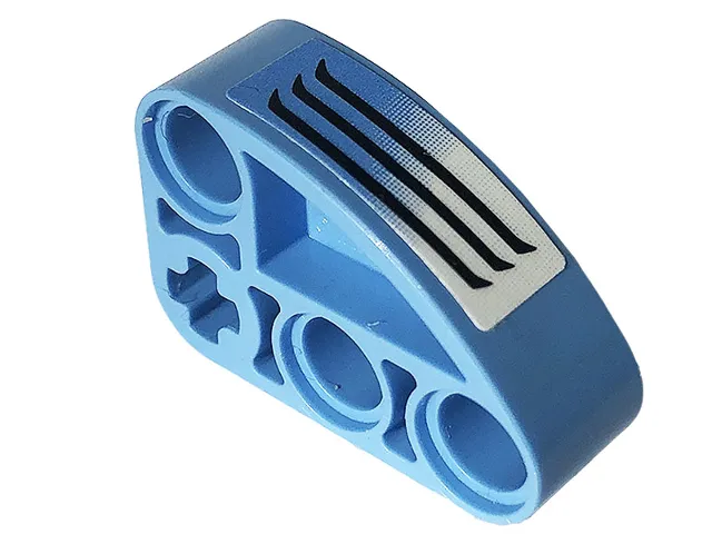 Technic, Liftarm, Modified L-Shape Quarter Ellipse Thick 2 x 3 with Air Vent on Medium Blue and White Background Pattern Model Right Side (Sticker) - Set 42134