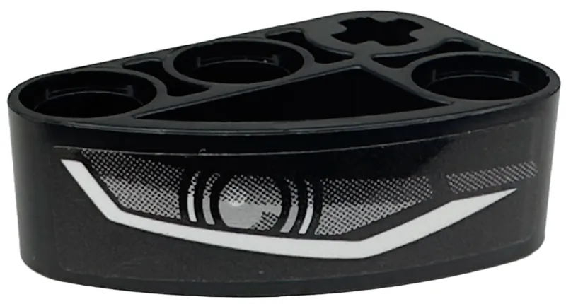 Technic, Liftarm, Modified L-Shape Quarter Ellipse Thick 2 x 3 with Silver and White Headlight Pattern Model Right Side (Sticker) - Set 42153