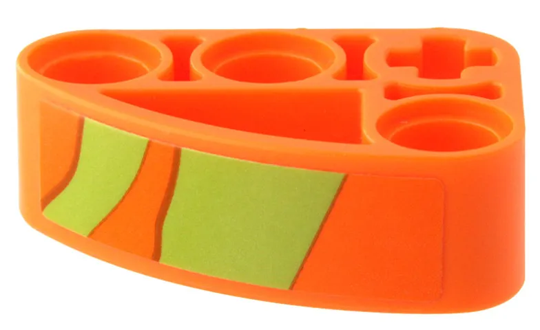 Technic, Liftarm, Modified L-Shape Quarter Ellipse Thick 2 x 3 with Lime Animal Print Pattern Model Right Side (Sticker) - Set 42204
