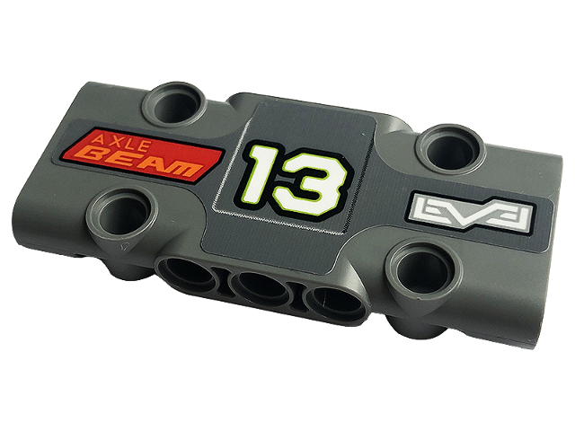 Technic, Panel Plate 3 x 7 x 1 with Number 13, 'AXLE BEAM' and 'LEVEL' Pattern (Sticker) - Set 42129