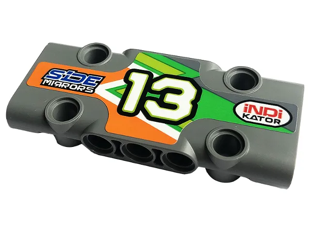 Technic, Panel Plate 3 x 7 x 1 with Number 13, 'iNDi KATOR' and 'SiDE MIRRORS' Pattern Model Right Side (Sticker) - Set 42129