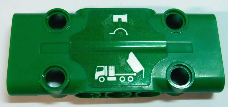 Technic, Panel Plate 3 x 7 x 1 with White Garbage Truck Tipping Diagram and Curved Arrow Pattern (Sticker) - Set 42167