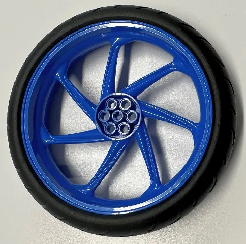 Wheel 107.1mm D. x 24mm Motorcycle with Black Tire 132.6mm D. x 27mm Motorcycle Racing Tread Narrow (71720 / 71721)