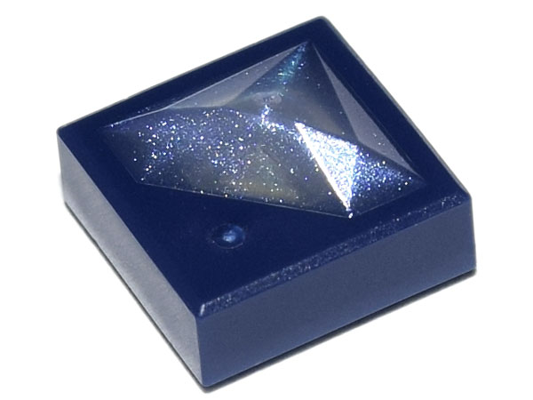 Tile, Modified 1 x 1 x 2/3 with Molded Satin Trans-Clear Diamond Pattern