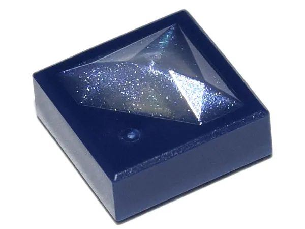 Tile, Modified 1 x 1 x 2/3 with Molded Satin Trans-Clear Diamond Pattern