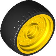 Wheel 24 x 12 with Pin Hole with Molded Black Hard Rubber Tire Pattern