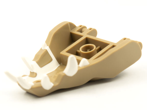 Dragon Head (Ninjago) Jaw with 2 Bar Handles on Back with Molded White Teeth Pattern