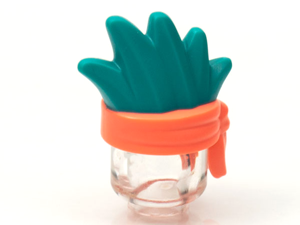 Minifigure, Hair Headband with Dark Turquoise Spike Mohawk Pattern