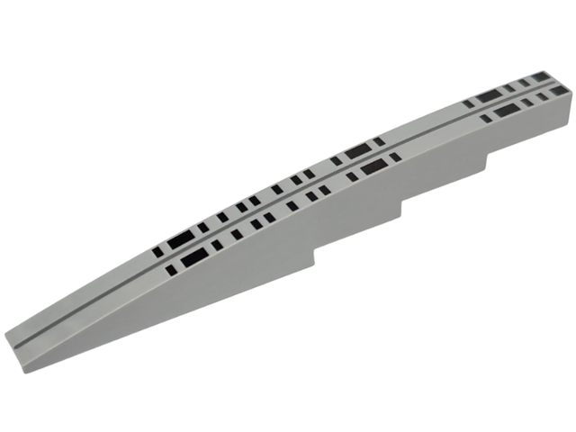 Slope, Curved 12 x 1 x 1 2/3 with Black Rectangles and Dark Bluish Gray Line Pattern