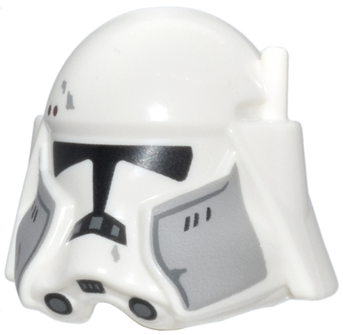 Minifigure, Headgear Helmet SW Clone Commander with Black Visor and Light Bluish Gray Cheek Guards Pattern
