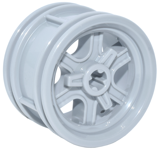 Wheel 30.4mm D. x 20mm with Axle Hole, 6 Curved Spokes and Spinner Cap