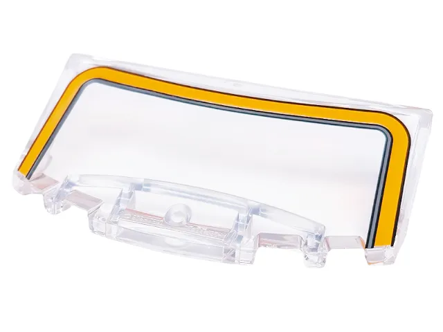 Windscreen 3 x 6 x 1 1/3 Curved with Orange and Dark Bluish Gray Windshield Frame Pattern