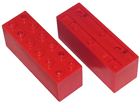 Brick, Modified 2 x 6 x 2 Weight - Bottom Openings, Center Seam on Ends