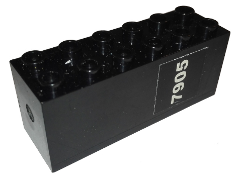 Brick, Modified 2 x 6 x 2 Weight - Bottom Sealed, Dimple on Ends with White '7905' Pattern (Sticker) - Set 7905