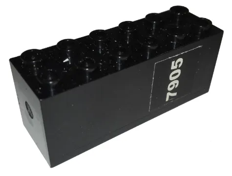 Brick, Modified 2 x 6 x 2 Weight - Bottom Sealed, Dimple on Ends with White '7905' Pattern (Sticker) - Set 7905