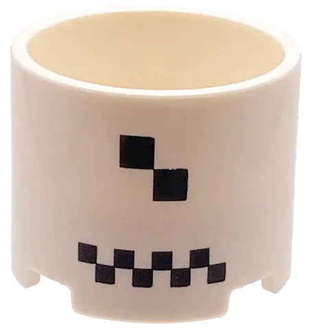 Brick, Round 3 x 3 x 2 with Recessed Center and Axle Hole with Black Checkered and 2 Squares Pattern