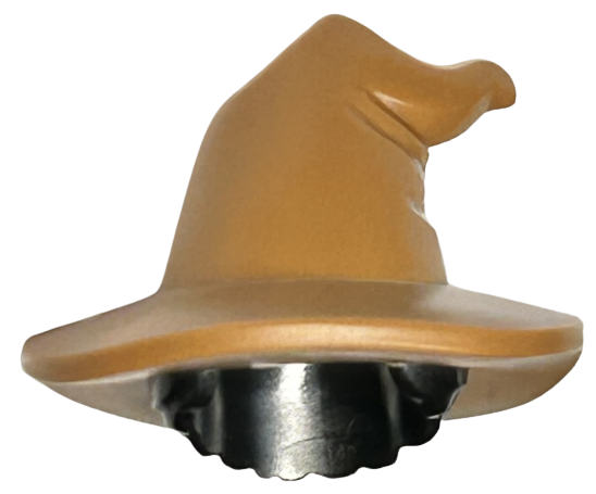 Minifigure, Hair Combo, Hair with Hat, Short with Molded Medium Nougat Floppy Witch Hat Pattern