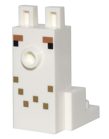 Creature Head Pixelated with Elongated Face and Stud with Black Eyes, Medium Nougat Eyebrows, and Dark Tan Spots Pattern 2 (Minecraft Alpaca / Llama)